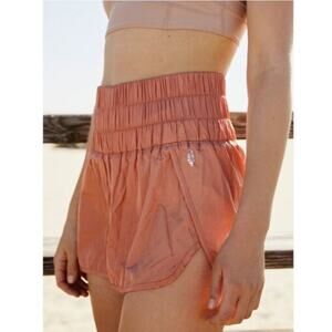 Free People The Way Home Coral Athletic Shorts Apricot
